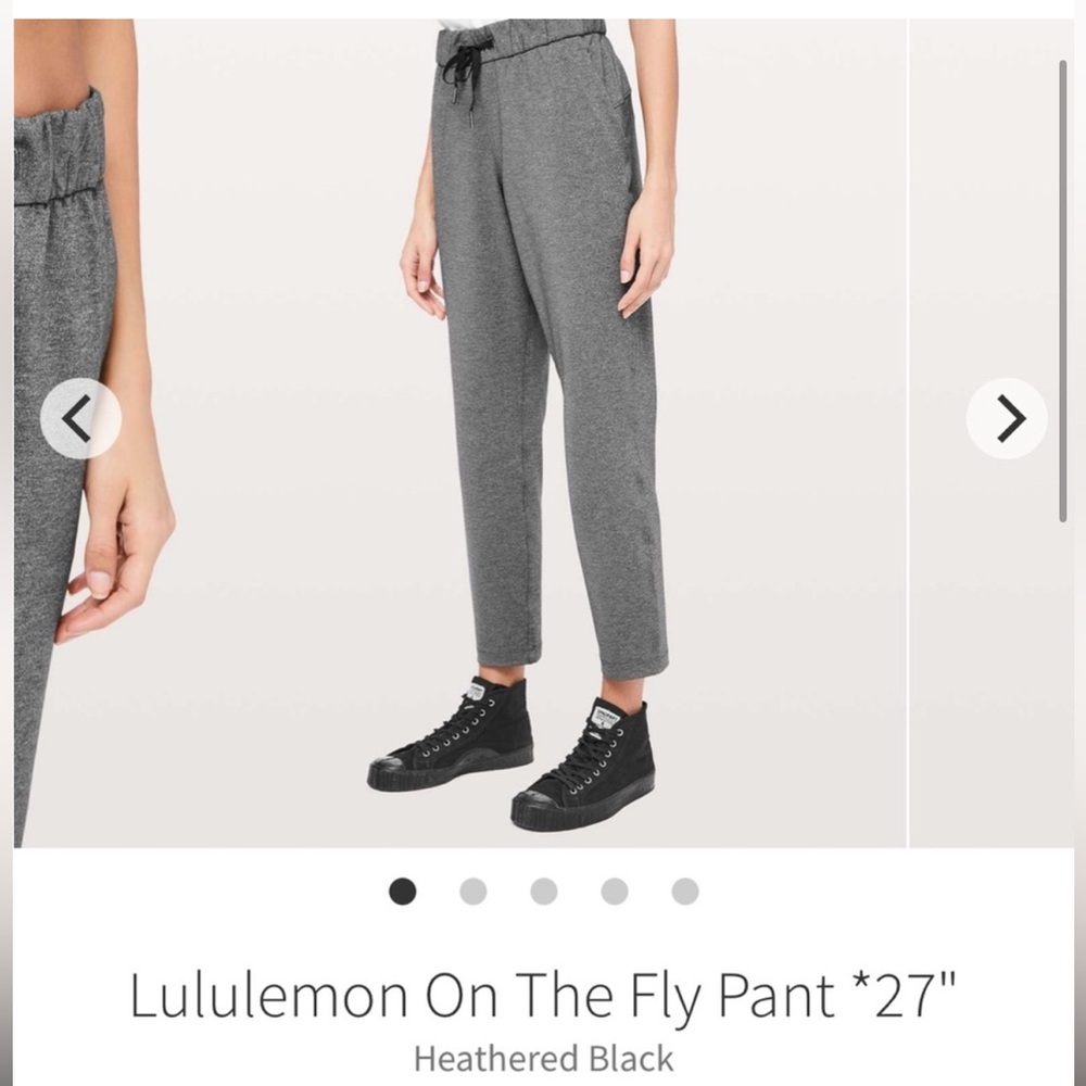 12. Lululemon On The Fly Pant *27" Heathered Black - Picture 5 of 16